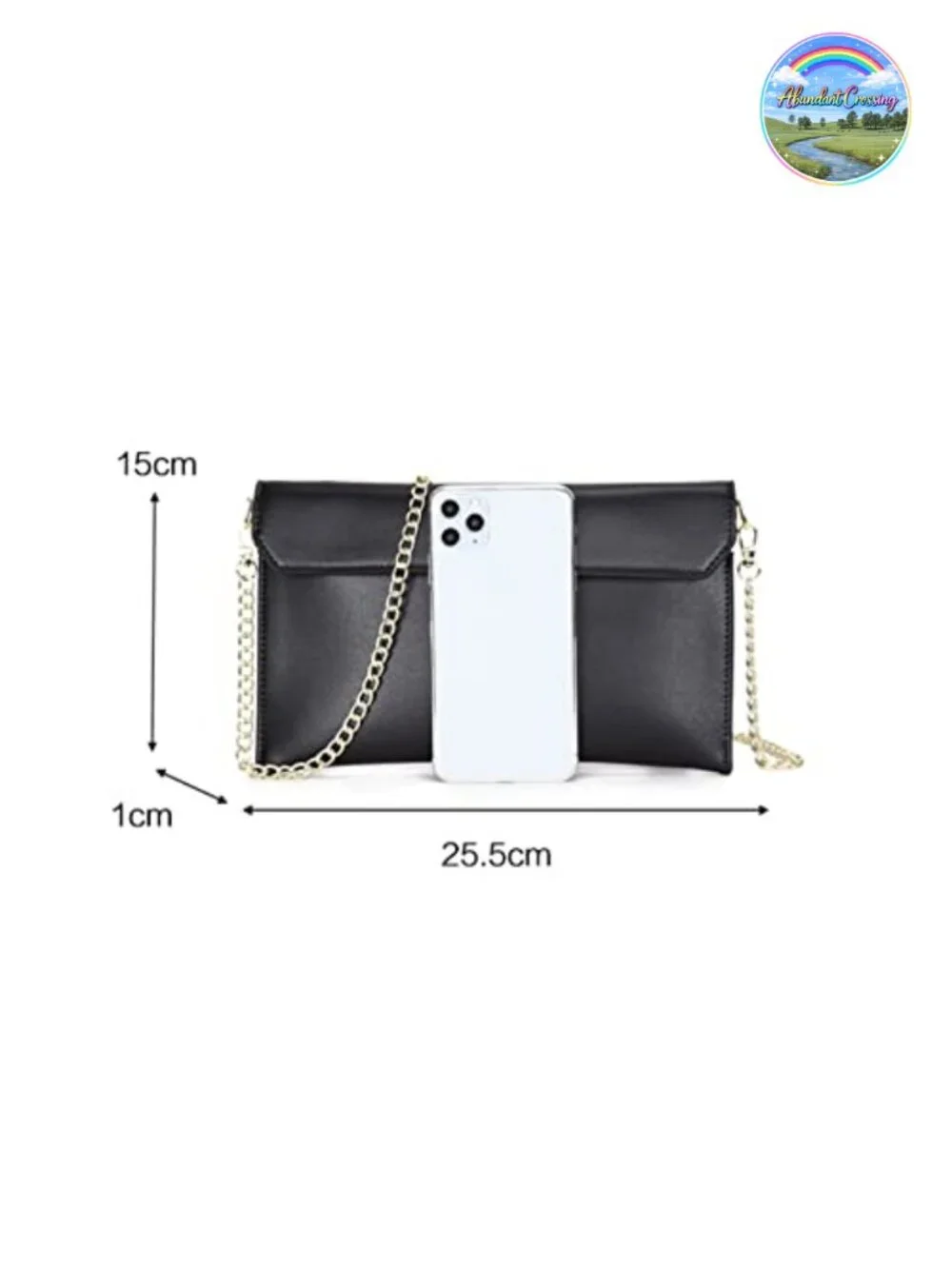 Women Leather Envelope Wristlet Clutch Evening Shoulder Bag Removable Chain